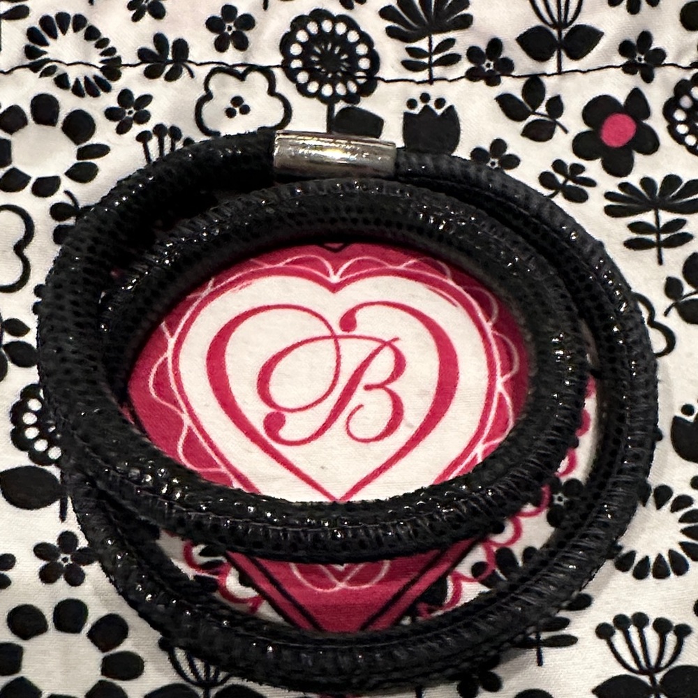 Brighton  Black leather Woodstock Bracelet